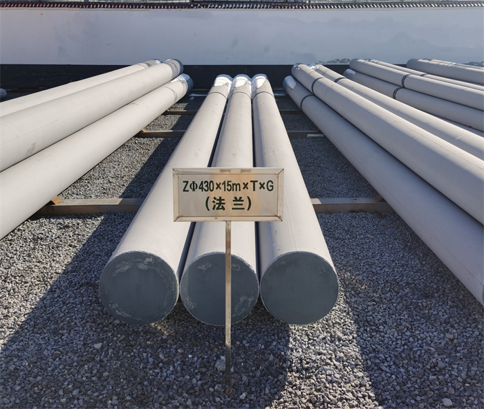 宁夏430×15米×T×G法兰水泥杆